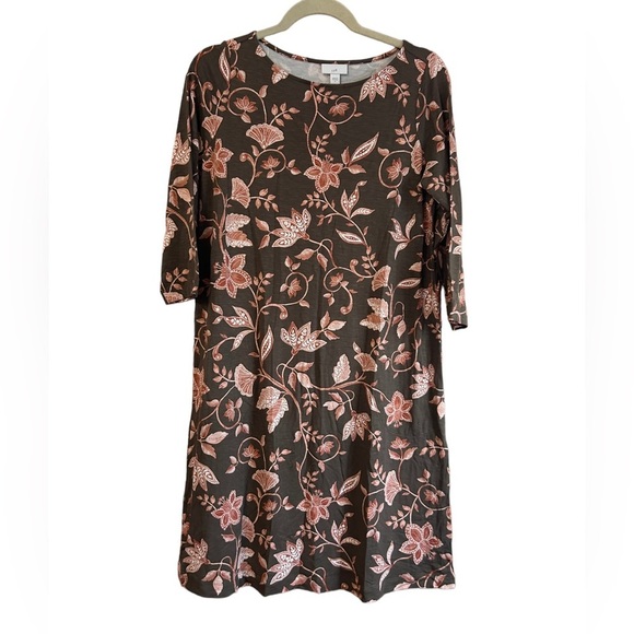 NWT J. JILL 3/4 SLEEVE FLORAL DRESS - Picture 2 of 4